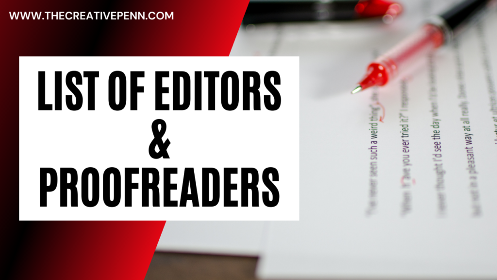 List of editors and proofreaders